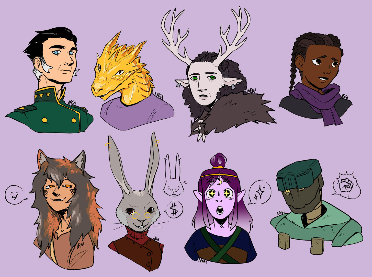 NPCs + PCs - D&D character headshots